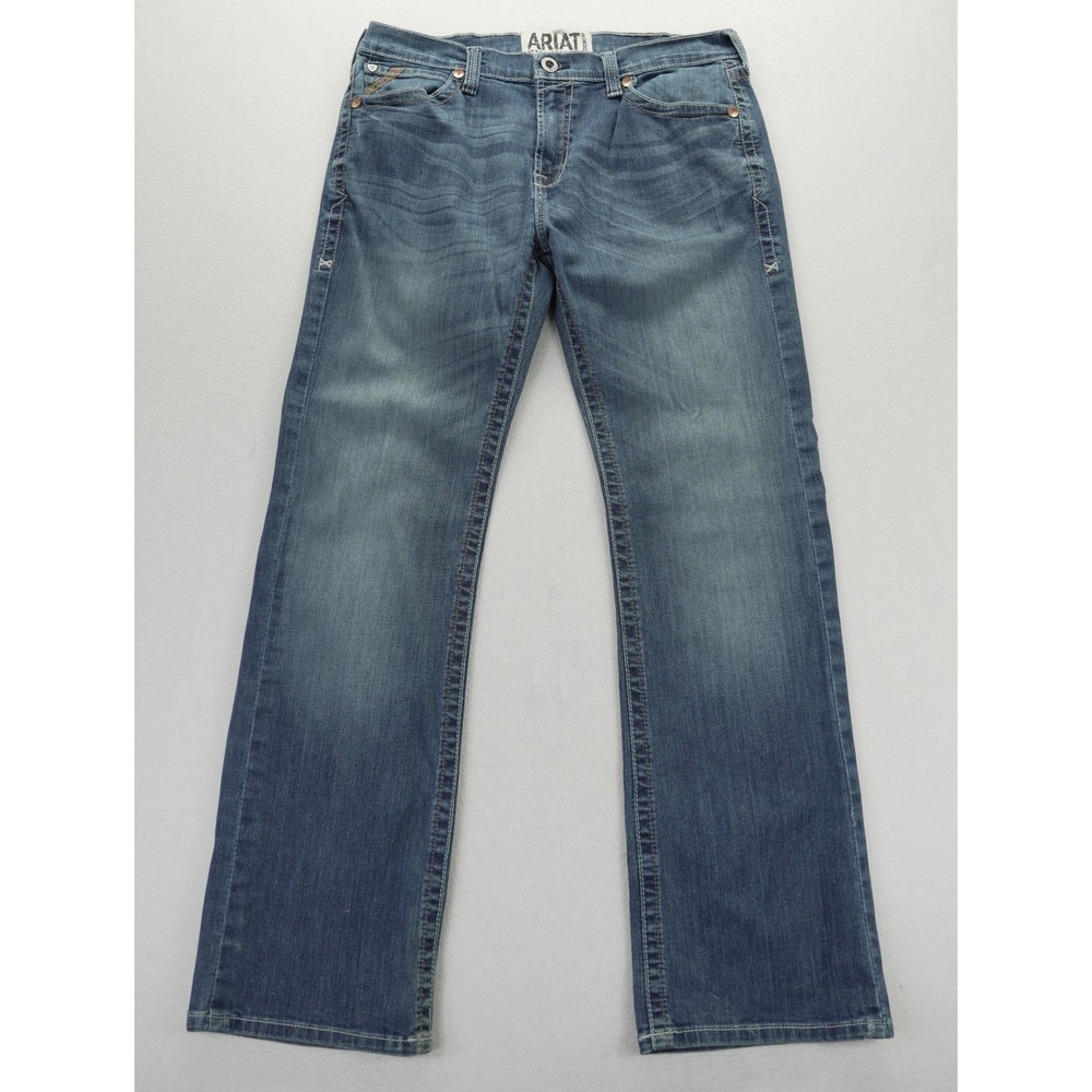 Ariat M7 Rocker Boot Cut Jeans Mens 36x34 Medium Wash Slim Fit Stretch Denim